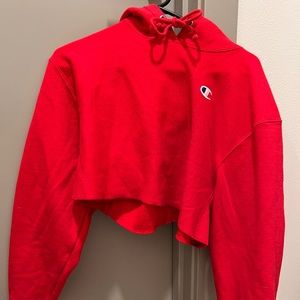 Champion reverse weave crop hoodie red small